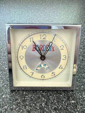 Vintage Borden’s Advertising Clock Made in Germany Mechanical Wind Up Dairy Coll